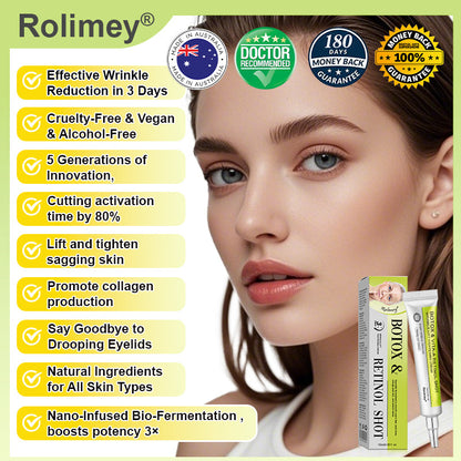 💎Made and shipped from Australia  Rolimey® Botox & Vita-A Retinol Shot Wrinkle-Lift Tightening cream - Last Day Promotion 70% OFF|