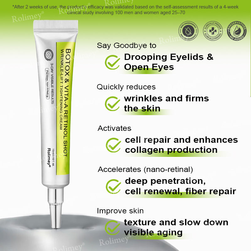 💎Made and shipped from Australia  Rolimey® Botox & Vita-A Retinol Shot Wrinkle-Lift Tightening cream - Last Day Promotion 70% OFF|