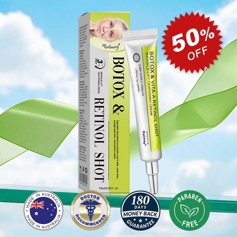 💎Made and shipped from Australia  Rolimey® Botox & Vita-A Retinol Shot Wrinkle-Lift Tightening cream - Last Day Promotion 70% OFF|